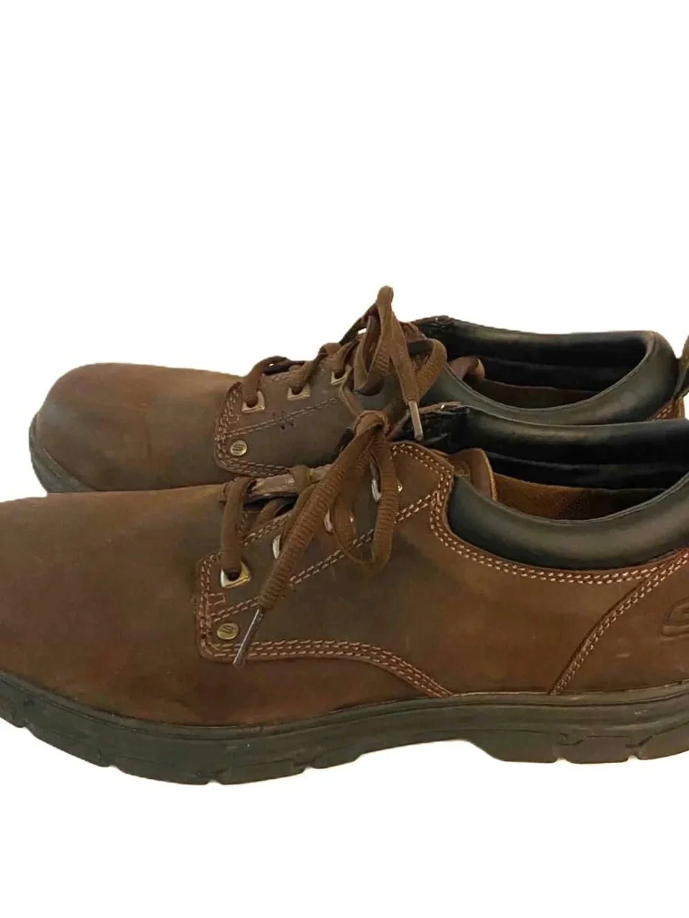 Skechers Segment Rilar Brown Leather Relaxed Fit Memory Foam Shoes Men's 12